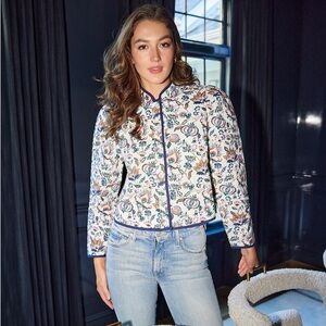 NWT Sail to Sable French Floral Button Front Quilted Jacket